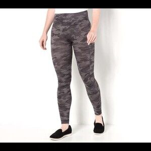 SPANX Look At Me Now Leggings Gray Camouflaged (S) NWT